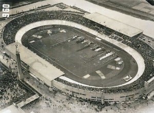Aerial shot of Olympic Stadium