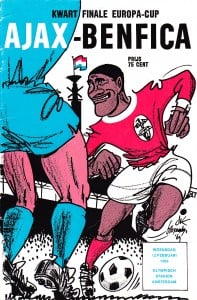 Ajax-Benfica cartoon cover depicting Europe Cup