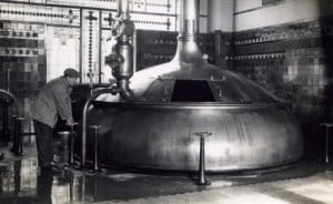 Large metal kettle in Amsterdam Brewery