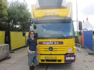 Maarten posing with truck 