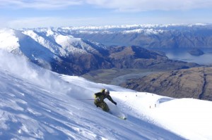 Skier in Wanaka New Zealand