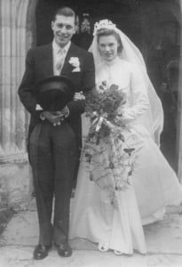 Couple's Picture outside of church 1950