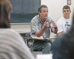 Craig Howes speaking to class