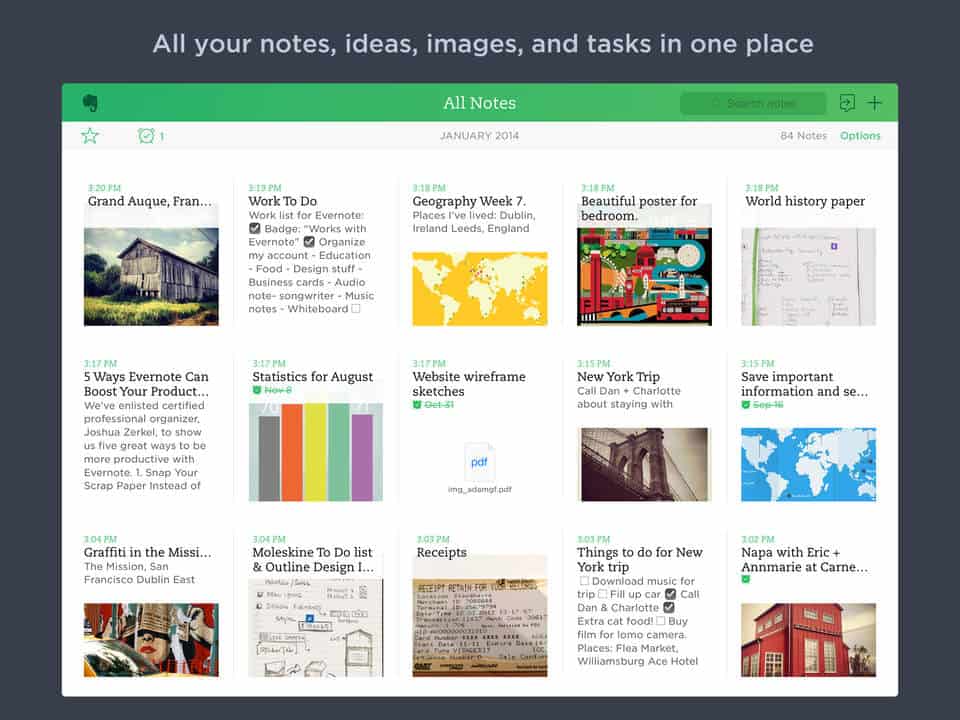 Write your autobiography with Evernote app